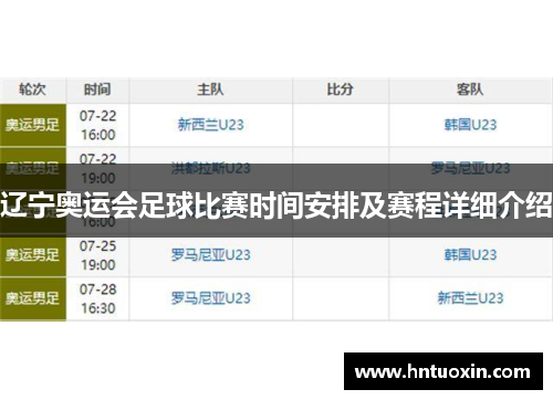 辽宁奥运会足球比赛时间安排及赛程详细介绍